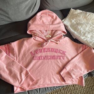 LoveShack University Cropped Hoodie | LoveShackFancy